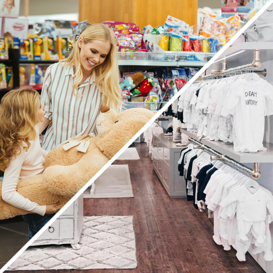 The atmosphere in this baby shop is very chic